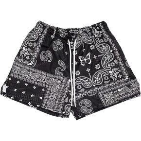 Men's Basketball Shorts Paisley Print Mesh Breathable Running Athletic Shorts Quick-Dry Workout Gym