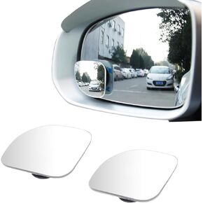 2 PCS Blind Spot Mirror, Oval HD Glass Frameless Convex Rear View Mirror, Wide Angle Adjustable Stick Universal for Car SUV and Trucks (Oval)