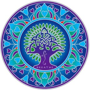 الأرض ماندالا - ملصق فن النافذة الزجاجية الملون البيئي (5.5 بوصة دائرية)