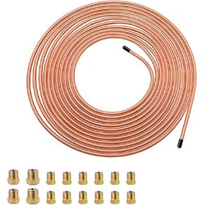 17 PCS Car Brake Pipe Kit, Metal Auto Brake Line Pipe, Waterproof and Wear-resistant Car Brake Joint Fittings, Universal for Most Cars (Gold)