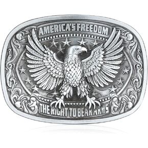 Huabola Calyn Belt Beables for Men Women American Freedom and American Flag Eagle Belt Buckles Western Cowboy Cowgirl Buckle