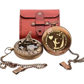 Anniversary Sundial Compass Gift for Him or Her - Unique Gift Ideas for Husband or Wife, Men Wedding Anniversary 50th 40th 25th 20th Year Celebration, Unique Gift for Men