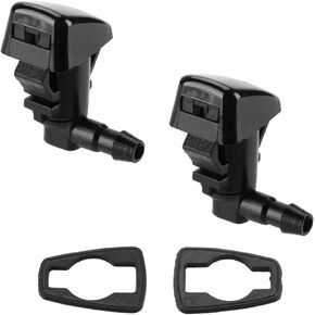 Front Windshield Washer Nozzles Single Hole Wiper Spray Washer Jet - Compatible for Toyota Tacoma 2001-2004 2.4L L4 - Gas, 2.7L L4 - Gas, 3.4L V6 - Replace Part 85381-04030 - Set of 2