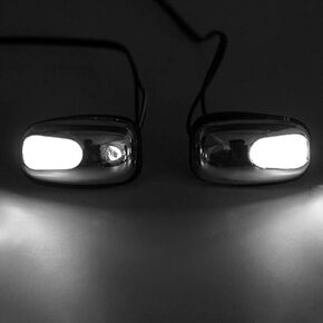 YAMSLAM 2Pcs Car Wiper Hood Light, Car Water Spray Decorative Lights, 12V Dc Windshield Nozzle Light, Universal Car Windshield Water Spray Nozzle Wiper(White)