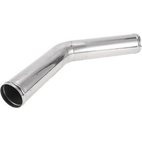Motoforti 76mm / 3" OD T304 Stainless Steel 45 Degree Mandrel Exhaust Tube with Bead Roll DIY Custom Car Modified Exhaust Pipe Tubing Piping 11.81" Length Silver Tone
