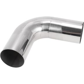 Motoforti 64mm/2.5" OD 90 Degree Mandrel Exhaust Pipe DIY Custom Car Modified Exhaust Pipe Tubing Piping 150mm/5.91" Leg Length T316 Stainless Steel Tube Silver Tone
