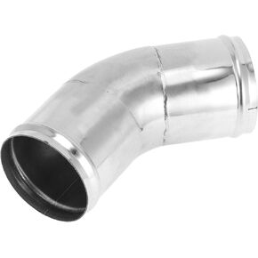 Motoforti 76mm / 3" OD T304 Stainless Steel 45 Degree Mandrel Exhaust Tube with Bead Roll DIY Custom Car Modified Exhaust Pipe Tubing Piping 3.94" Length Silver Tone