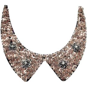 Psivika Sequins Faux Pearls Beaded Rhinestones Fake Collar Detachable Faux Collar