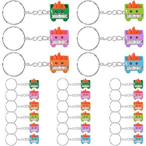 Sureio 24 Pcs Positive Emotional Support Gift 3D Dumpster Keychain with Blaze Resin Keychain for Cna Nurse End of Year Gift(Multicolor,Stylish)