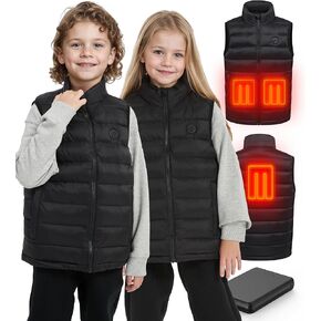 Kids Heated Vest,Boys Girls Lightweight Electric Heated vest for Child with 5V Battery Pack