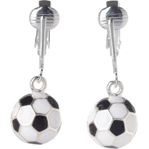 Silver Tone Non Pierced Clip On Sports Dangling Earrings in Kuwait