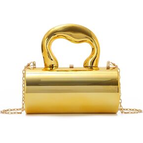 Oweisong Acrylic Handbag Tote for Women Gold Clutch Purse Top Handle Satchel Y2K Party Shoulder Bag with Top Handle 2025