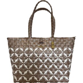Handwoven Geometric Tote – Large Shoulder Bag for Travel, Work, or Brunch