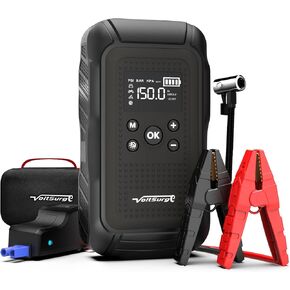 7000A Jump Starter with Air Compressor, VoltSurge 150PSI Battery Charger Pack (All Gas/10.0L Diesel), 12V Battery Jumper Starter Portable, Car Jump Box with Large LCD Display