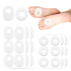 36pcs Corn Pads for Bottom of Foot,Corn Cushions for Toes,Callus Pads for Bottom of Foot,Soft Felt Callus Corn Pads,Corn Cushions for Men and Women Feet Toes Heel Pain Relief,Round & Oval,White
