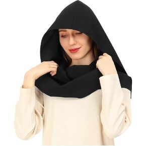 Medieval Hooded Cowl Scarf Cape Cloak Soft Linen Hat for Halloween Costume Renaissance Fair Accessories