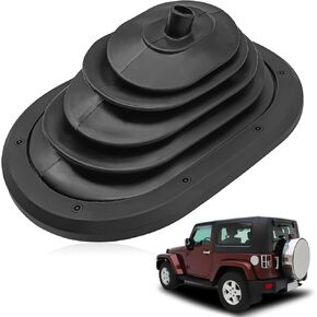 Manual Transmission Gear Shifter Boot Cover, Shifter Cover Compatible with JP WrangIer JK 2007-2010 3.8L, Replace OE# 52060069AC (Black)