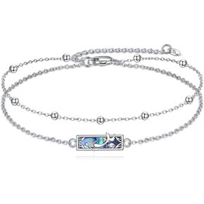 Mermaid Bracelet 925 Sterling Silver Abalone Shell Ocean Jewelry Gifts for Women Mother Friends