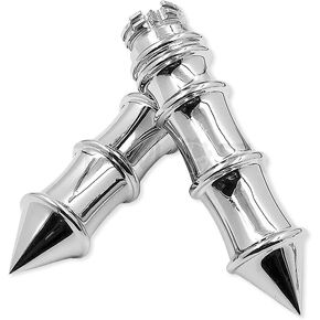 HTTMT TRHB110-1''- Motorcycle Chrome Skeleton Spike 1" 25mm Hand Grips Compatible with Shadow 750 Spirit Aero ACE/Harley Davidson Road King