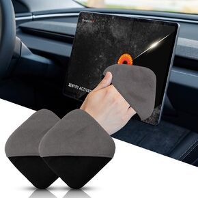 2PCS Car Screen Cleaner Square, Auto Touchscreen Cleaning Wipes, Microfiber Screens Clean Cloth Cars Interior Accessories Universal for Vehicle Dashboard Display Tesla ect(Gray)