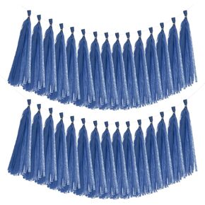 MECCANIXITY 40Pcs Tassel Garland Banner Tissue Paper for Streamers Party Decorations, Valentine's Day Birthday Decor for Women with Rope and Tie Wire (Wine Red, 14.6Inch)