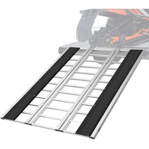 BEJONI 85" L Tri-Fold Snowmobile Ramp,Extra-Wide Aluminum Loading Ramps, 1600LBS, Heavy-Duty ATV Ramp for Pickup Truck, Trailer, UTVs, Lawn Mowers, Garden Tractors, Motorcycles, Dirt Bikes