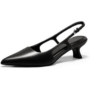 Coutgo Womens Slingback Hitten Heels مغلق مضخات إصبع القدم مضخات في الكاحل