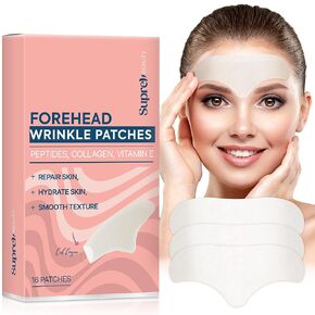 Forehead Wrinkle Patches Smoothing Overnight: Anti Wrinkle Patches for Face and Forehead Fine Lines & Frown Lines - with Peptide Collagen Hyaluronic Acid 16 pcs