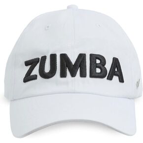 ZUMBA Hat for Women – White Hat Women Baseball Cap – Adjustable Cute Workout Cap with Embroidered Logo for Gym, Fitness, Fashion, Everyday Wear, and Stylish Unisex Look for Men