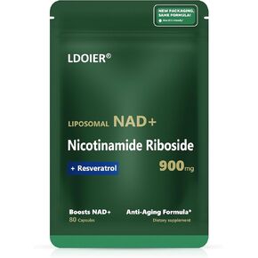 NAD Supplement with Nicotinamide Riboside-Liposomal Nicotinamide Riboside,Resveratrol,Quercetin-High Purity NAD Supplement 80 Capsules NAD(900mg)
