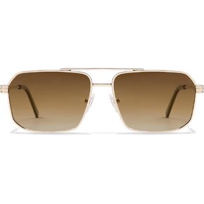 SOJOS Retro Polarized Square Sunglasses Womens Men Vintage Double Bridge Metal Frame UV Protection Sun Glasses SJ1246