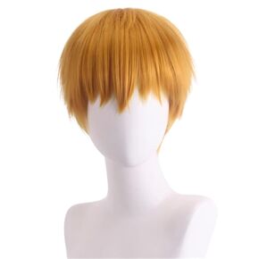 OYSRONG New Animation Short Blonde Straight Cosplay Costume Character Wig For Men