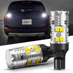 LASFIT 921 LED Reverse Lights for Kia Telluride 2020-2022 All Trims & 2023-2025 Only for LX/S, Super Bright 6000K White Backup Light Bulbs, OEM 912 W16W Back Up Lamp Replacement, Plug & Play, 2PCS
