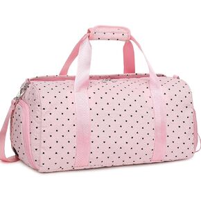 Dance Bag Girls Duffle Bag Gymnastics Bags for Girls Overnight Sleepover Bags with Shoe Compartment and Wet Pocket,Strawberry Shape Corduroy