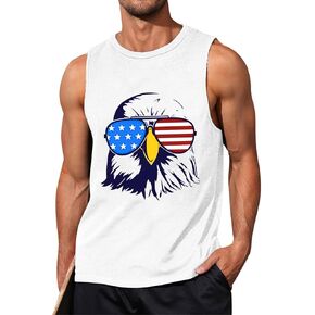 Mens American Flag Tank Top Sleeveless 4th of July Independence Day Tops