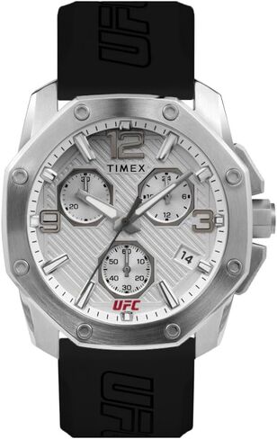 Timex UFC Men's Icon 45mm Watch - Black Strap Black Dial Gold-Tone Case in Kuwait