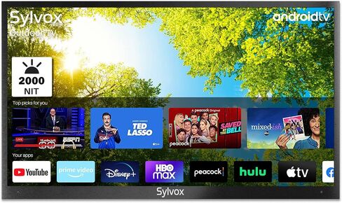 SYLVOX 55 Inch Outdoor TV, Waterproof 4K Smart TV, High Brightness,7x16(H) Commercial Grade, Supports Bluetooth & Wi-Fi, Suitable for Partial Sun(Deck Series 2022) in Saudi Arabia