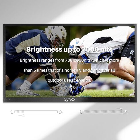SYLVOX 55 Inch Outdoor TV, Waterproof 4K Smart TV, High Brightness,7x16(H) Commercial Grade, Supports Bluetooth & Wi-Fi, Suitable for Partial Sun(Deck Series 2022) in Saudi Arabia