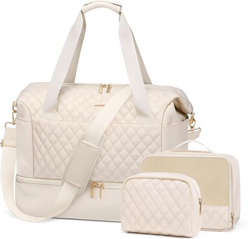 سفر القراصنة القراصنة القراصنة في أسبوع واحد حقيبة حمل للنساء مع حقيبة داكز مع مقصورة الجيب والأحذية الرطب تحمل حقائب حمل لرحلات العمل ، السفر ، الرياضة ، صالة الألعاب الرياضية ، اليوغا ، المستشفى ، 3 أجهزة كمبيوتر ، 43 لتر ، بيج ، بيج in Kuwait