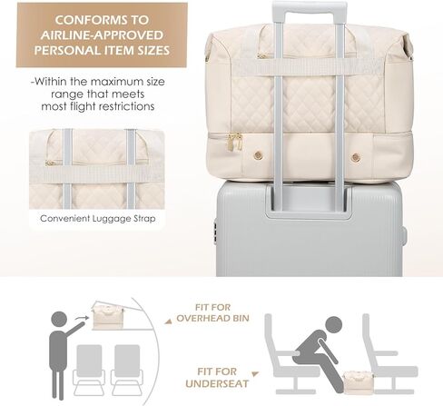 سفر القراصنة القراصنة القراصنة في أسبوع واحد حقيبة حمل للنساء مع حقيبة داكز مع مقصورة الجيب والأحذية الرطب تحمل حقائب حمل لرحلات العمل ، السفر ، الرياضة ، صالة الألعاب الرياضية ، اليوغا ، المستشفى ، 3 أجهزة كمبيوتر ، 43 لتر ، بيج ، بيج in Kuwait