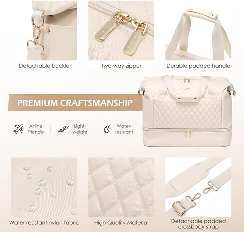 سفر القراصنة القراصنة القراصنة في أسبوع واحد حقيبة حمل للنساء مع حقيبة داكز مع مقصورة الجيب والأحذية الرطب تحمل حقائب حمل لرحلات العمل ، السفر ، الرياضة ، صالة الألعاب الرياضية ، اليوغا ، المستشفى ، 3 أجهزة كمبيوتر ، 43 لتر ، بيج ، بيج in Kuwait