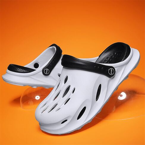 FLIOZY Mens Casual Slip-On Hollow Out Arch Support Clogs Garden Shoes Slip-on Outdoor Beach Slippers in Saudi Arabia