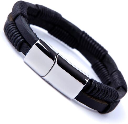 جلد بني داكن حول موضوع الطبيعة سوار له ولها، للجنسين، جلد طبيعي 100%، 8 بوصة، 8 بوصة، جلد، بدون أحجار كريمة, 8 inches, جلد, بدون أحجار كريمة in Kuwait