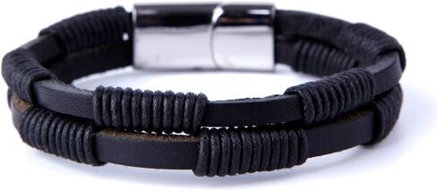 جلد بني داكن حول موضوع الطبيعة سوار له ولها، للجنسين، جلد طبيعي 100%، 8 بوصة، 8 بوصة، جلد، بدون أحجار كريمة, 8 inches, جلد, بدون أحجار كريمة in Kuwait