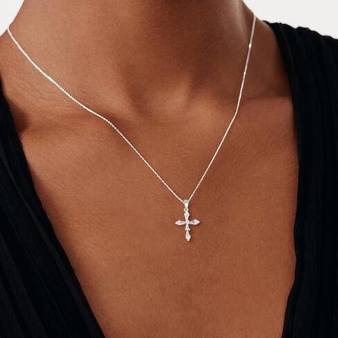 Cross Necklace for Women 14K Gold/Silver Plated Dainty Small Cross Pendant Choker Simple Trendy Cute Cross Charm Chain Necklace Religious Faith Jewelry Gift in Saudi Arabia