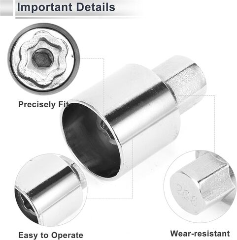 Vehicle Wheel Lock Lugnut for Land Rover #208-28ID Anti-Theft Screw Nut Removal Key Socket 1pc in Kuwait