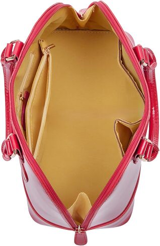 Patent Leather Dome Satchel Purse Zip-around Handbag Multi-Pocket Shoulder Bag Shiny Large Top-handle Shell Bag in Saudi Arabia