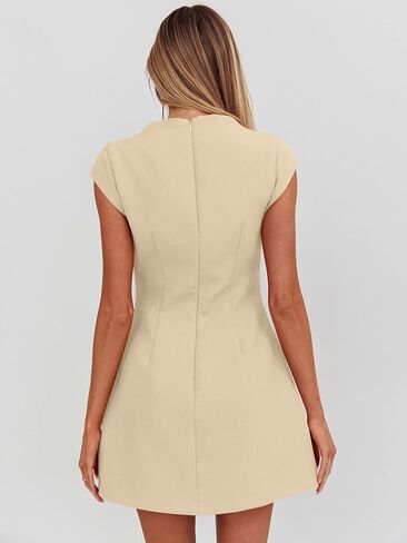 DAAWENXI Women's Sexy Mock Neck Cap Sleeve Mini Dress Summer Bodycon Club Party Dresses in Kuwait