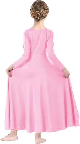 Girls Praise Dance Dress Metallic Block Rules Liturgical Worship Dance Costumes Swing Lyrical Dancewear in Saudi Arabia