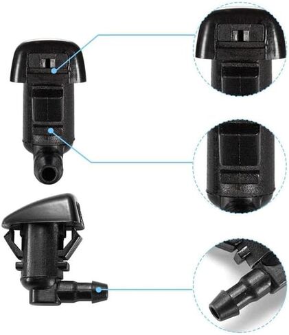 فوهات غسالة الزجاج الأمامي - بديل لـ Ford F250 F350 F450 F550 Super Duty - يحل محل OEM #: BC3Z17603A ، BC3Z -17603 -A ، طقوس الرش الممتازة (حزمة 2) in Kuwait